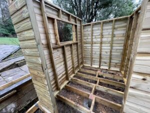 Bespoke shed during construction