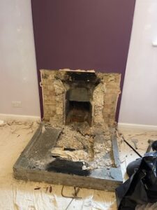 Fireplace removal and new Acoustic panelling