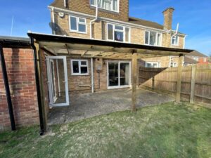 Lean to pergola after