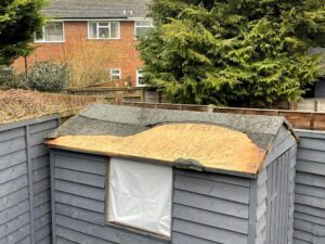 Shed roof before